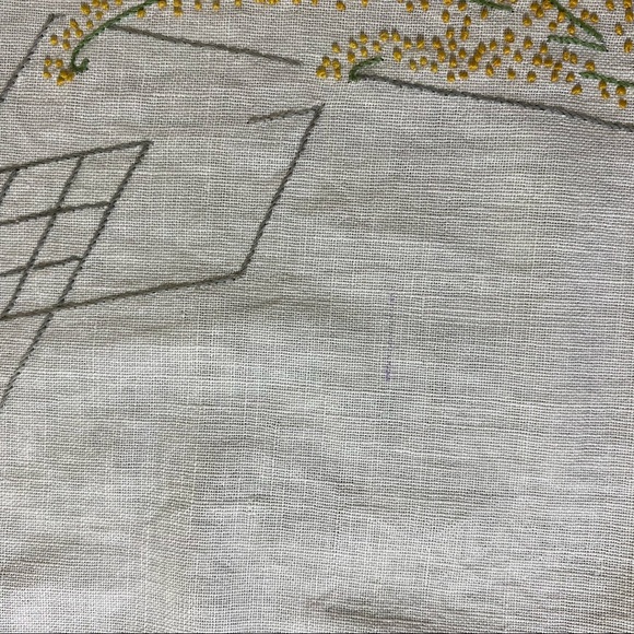 Vintage Tablecloth Embroidered Dresser Scarf Harvest wheat Corn Flowers Handmade - Picture 5 of 7